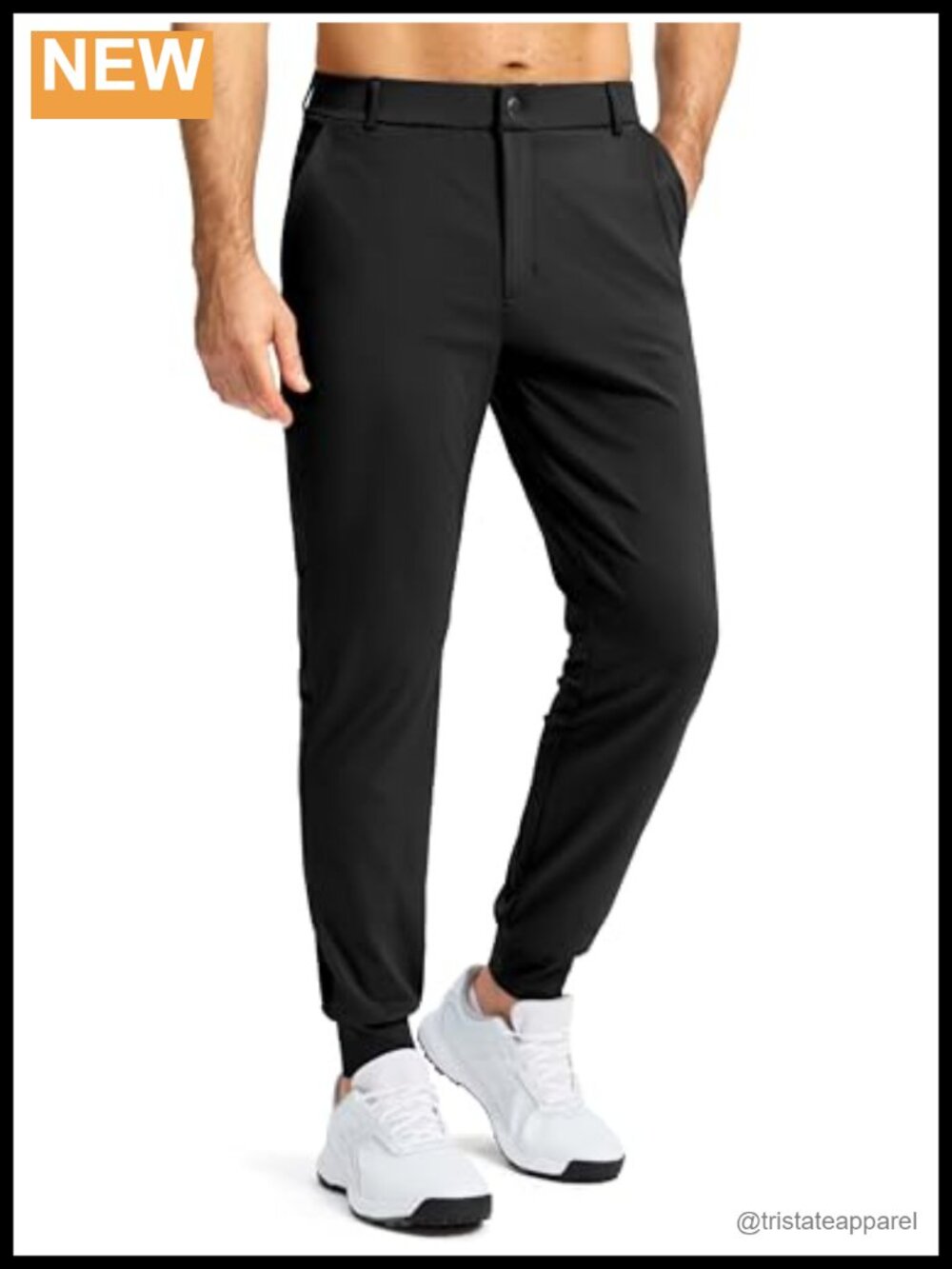 Men's Stretch Golf Joggers with 3 Pockets Slim Fit Cargo Sweatpants